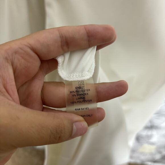 Calvin Klein White and Black Bell Sleeve Long Sleeve Knee Length Dress Size 4 - Picture 5 of 9